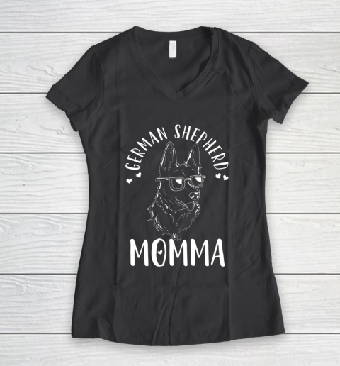 Dog Mom Shirt German Shepherd Momma Dog Mom Mama Gift Women's V-Neck T-Shirt 6