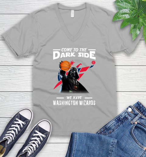 NBA Come To The Dark Side We Have Washington Wizards Star Wars Darth Vader Basketball V-Neck T-Shirt 3