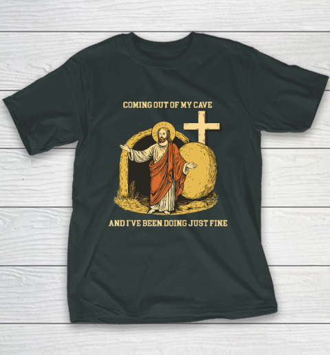 Coming Out Of My Cave Jesus Youth T-Shirt 3