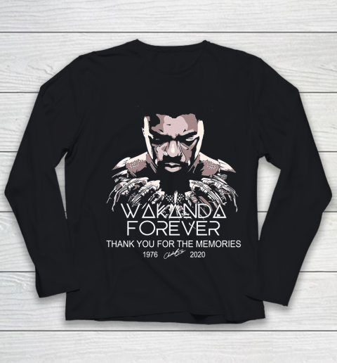 Rip Wakanda 1976 2020 forever thank you for the memories signature Youth Long Sleeve