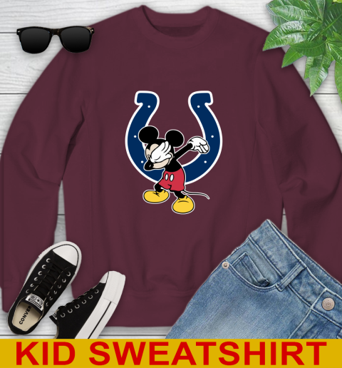 Indianapolis Colts NFL Football Dabbing Mickey Disney Sports Youth Sweatshirt 5