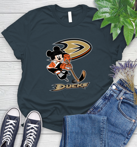 NHL Anaheim Ducks Mickey Mouse Disney Hockey T Shirt Women's T-Shirt 8