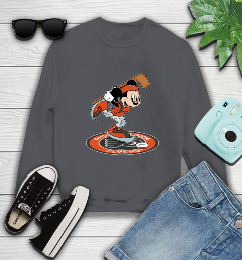NHL Hockey Philadelphia Flyers Cheerful Mickey Disney Shirt Sweatshirt 6