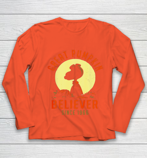 Peanuts Great Pumpkin believer since 1966 Halloween Youth Long Sleeve 3