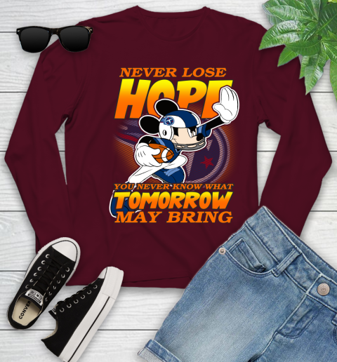 Tennessee Titans NFL Football Mickey Disney Never Lose Hope Youth Long Sleeve 6