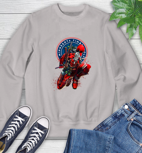 NBA Deadpool Marvel Comics Sports Basketball Minnesota Timberwolves Sweatshirt 12
