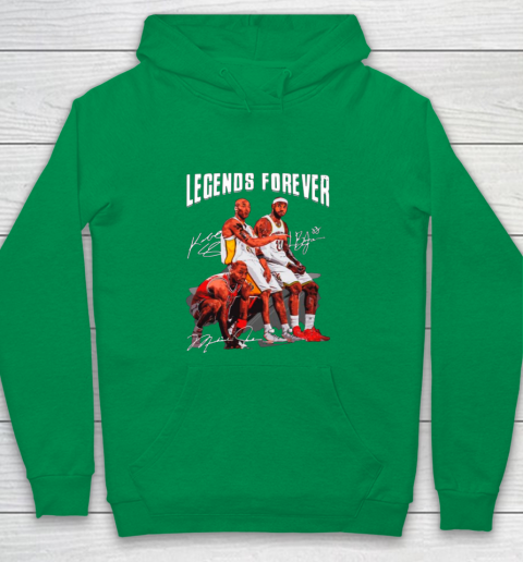 Kobe Bryant Lebron James And Michael Jordan Legends Forever Signatures Youth Hoodie 4
