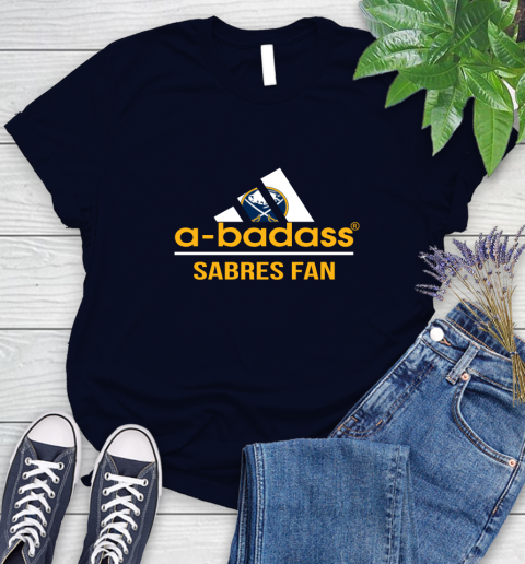 NHL A Badass Buffalo Sabres Fan Adidas Hockey Sports Women's T-Shirt 2