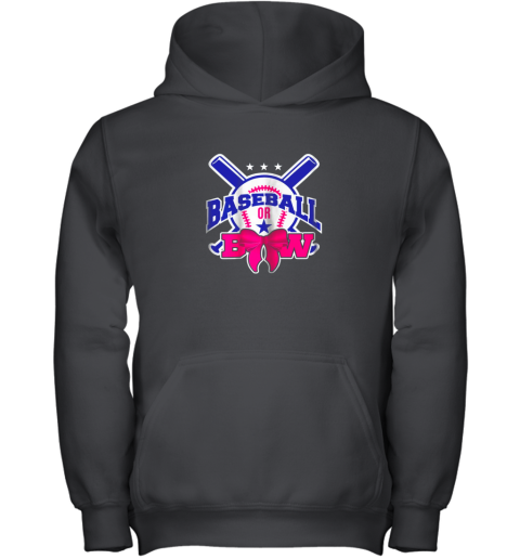 Baseball or Bow Baby Pregnant Shirt Pregnancy Tees Youth Hoodie
