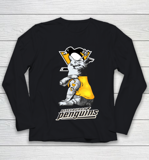 NHL My Cat Loves Pittsburgh Penguins Hockey Youth Long Sleeve