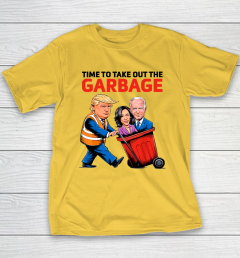 Garbage For Trump 2024  Time To Take Out The Garbage Youth T-Shirt 4