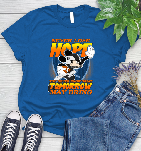 Oakland Raiders NFL Football Mickey Disney Never Lose Hope Women's T-Shirt 12