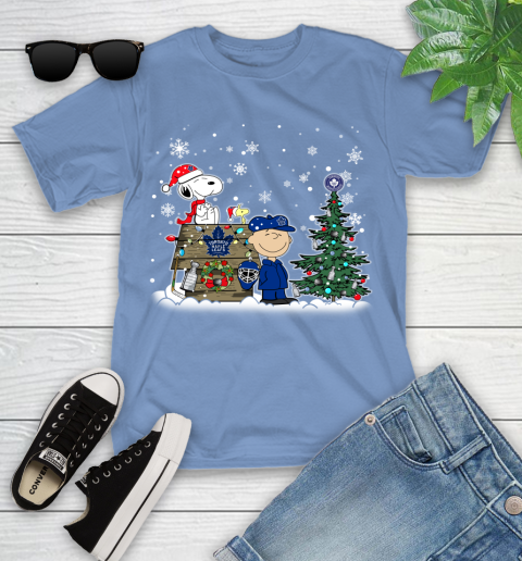 NHL Toronto Maple Leafs Snoopy Charlie Brown Woodstock Christmas Stanley Cup Hockey Youth T-Shirt 15