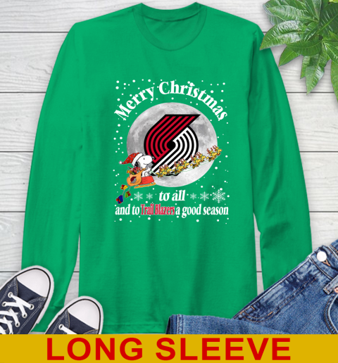 Portland Trail Blazers Merry Christmas To All And To Trail Blazers A Good Season NBA Basketball Sports Long Sleeve T-Shirt 8