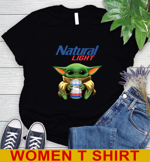Star Wars Baby Yoda Hugs Natural Light Beer Shirt 90