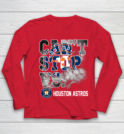 MLB Houston Astros Baseball Can't Stop Vs Houston Astros Youth Long Sleeve 9 MLB Houston Astros Baseball Can't Stop Vs Houston Astros Youth Long Sleeve - Image 9