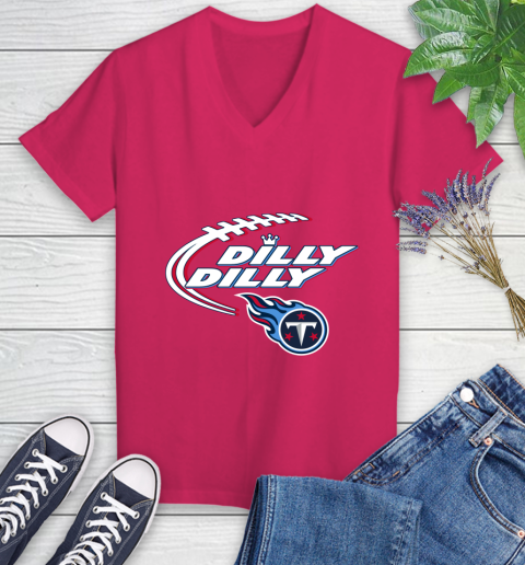 NFL Tennessee Titans Dilly Dilly Football Sports Women's V-Neck T-Shirt 9
