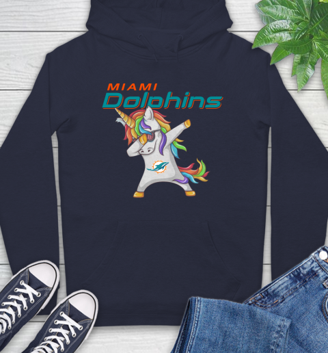 Miami Dolphins NFL Football Funny Unicorn Dabbing Sports Hoodie 4
