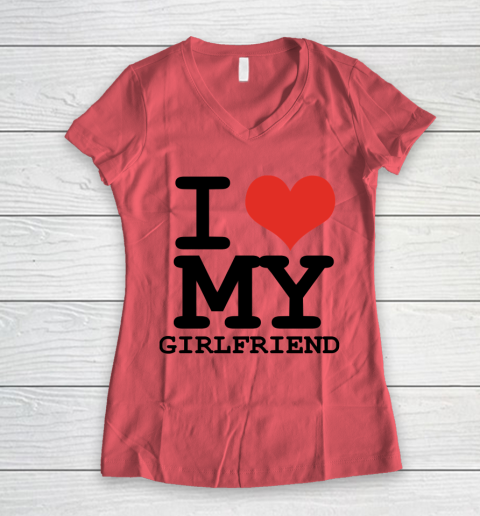 I Heart My Girlfriend  I Love My Girlfriend Shirt Women's V-Neck T-Shirt 3