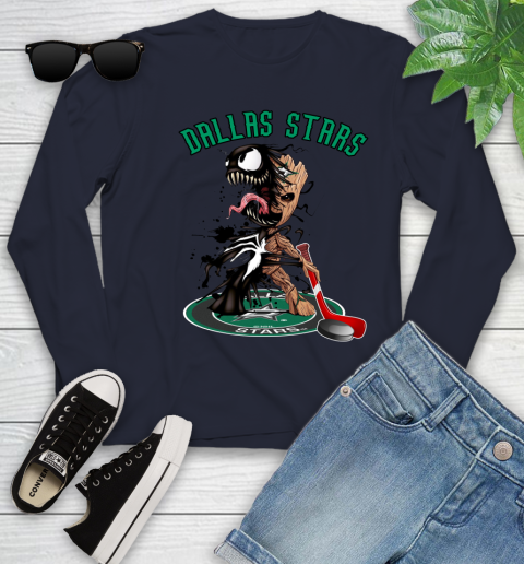 NHL Dallas Stars Hockey Venom Groot Guardians Of The Galaxy Youth Long Sleeve 3