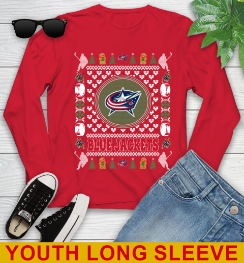Columbus Blue Jackets Merry Christmas NHL Hockey Loyal Fan Youth Long Sleeve 11