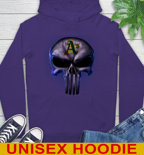 Oakland Athletics MLB Baseball Punisher Skull Sports Hoodie 5