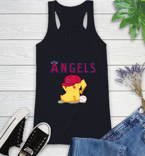 MLB Pikachu Baseball Sports Los Angeles Angels Racerback Tank 10