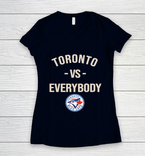 Toronto Blue Jays Vs Everybody Women's V-Neck T-Shirt 2