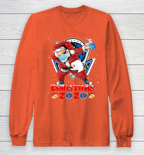 Dallas Mavericks Funny Santa Claus Dabbing Christmas 2020 NBA Long Sleeve T-Shirt 3