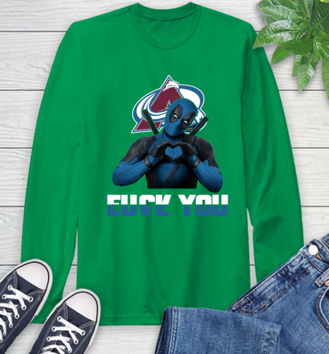 NHL Colorado Avalanche Deadpool Love You Fuck You Hockey Sports Long Sleeve T-Shirt 8