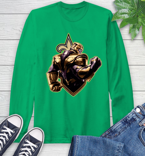 NFL Thanos Avengers Endgame Football Sports New Orleans Saints Long Sleeve T-Shirt 7