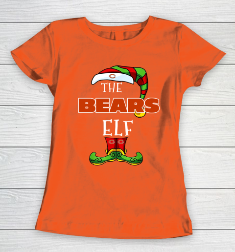 Chicago Bears Christmas ELF Funny NFL Women's T-Shirt 3