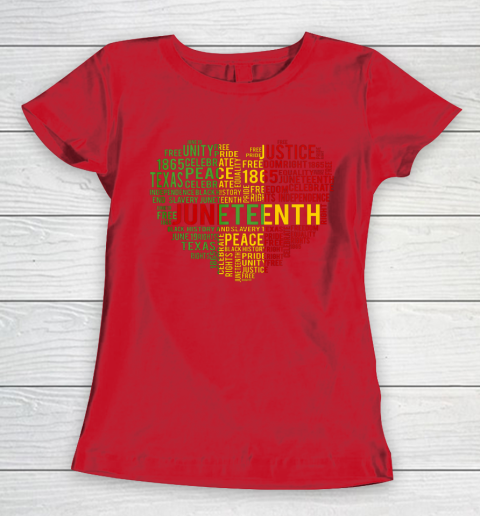 Juneteenth Heart Black History Afro American African Freedom Women's T-Shirt 9