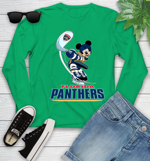 NHL Hockey Florida Panthers Cheerful Mickey Mouse Shirt Youth Long Sleeve 6