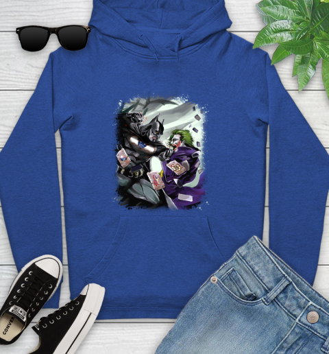 Toronto Maple Leafs NHL Hockey Batman Fighting Joker DC Comics Youth Hoodie 9