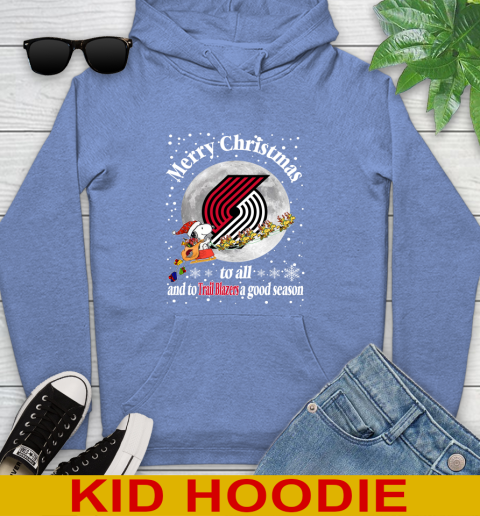 Portland Trail Blazers Merry Christmas To All And To Trail Blazers A Good Season NBA Basketball Sports Youth Hoodie 12