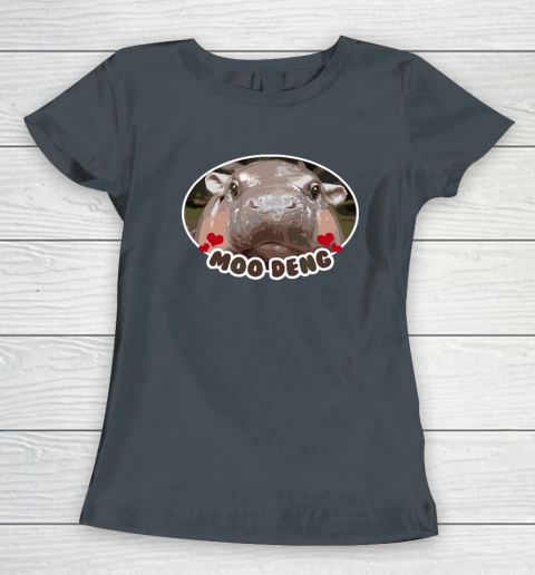 Moo Deng Bouncy Pig in Thai Picture The Cute Baby Hippo Women's T-Shirt 3