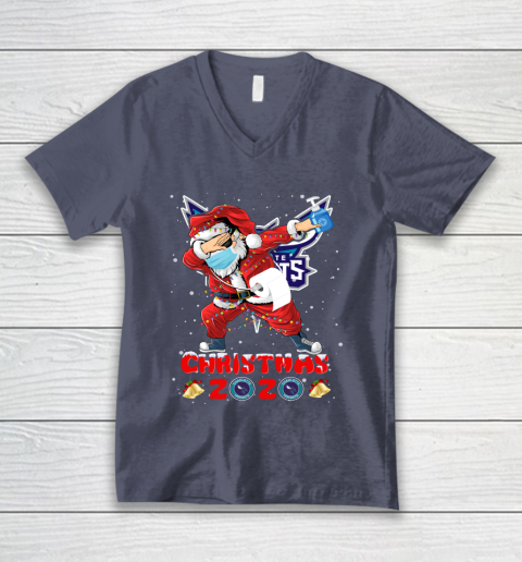 Charlotte Hornets Funny Santa Claus Dabbing Christmas 2020 NBA V-Neck T-Shirt 7
