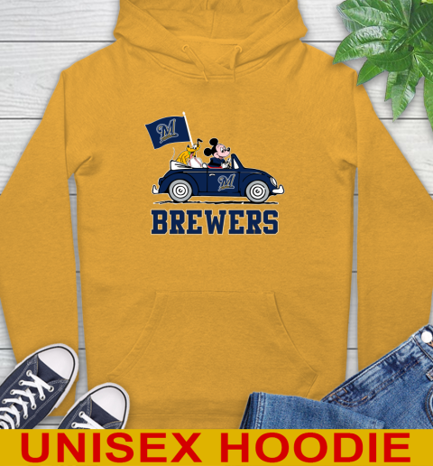 MLB Baseball Milwaukee Brewers Pluto Mickey Driving Disney Shirt Hoodie 3