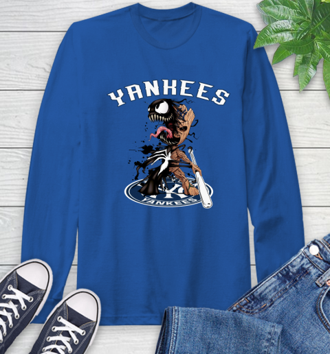 MLB New York Yankees Baseball Venom Groot Guardians Of The Galaxy Long Sleeve T-Shirt 9