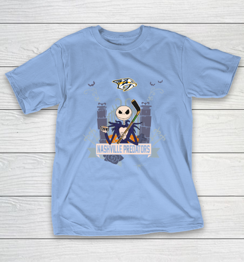 NHL Nashville Predators Hockey Jack Skellington Halloween T-Shirt 10