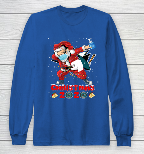 San Jose Sharks Funny Santa Claus Dabbing Christmas 2020 NHL Long Sleeve T-Shirt 6