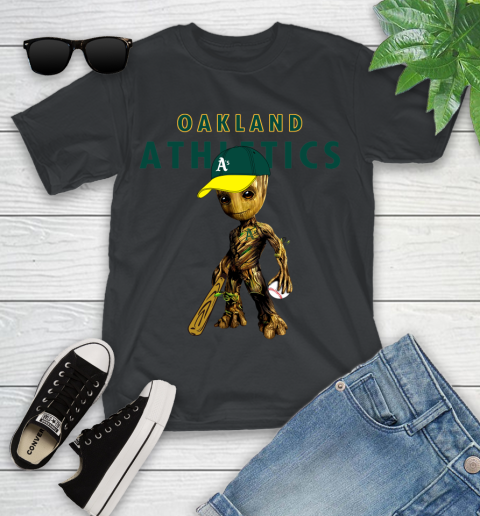 MLB Oakland Athletics Groot Guardians Of The Galaxy Baseball Youth T-Shirt 2