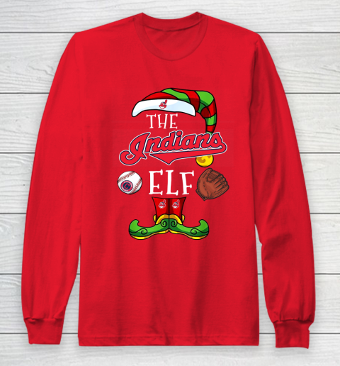 Cleveland Indians Christmas ELF Funny MLB Long Sleeve T-Shirt