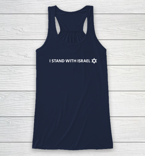 I Stand With Israel  Israeli Flag Jewish Star Of David Racerback Tank 5