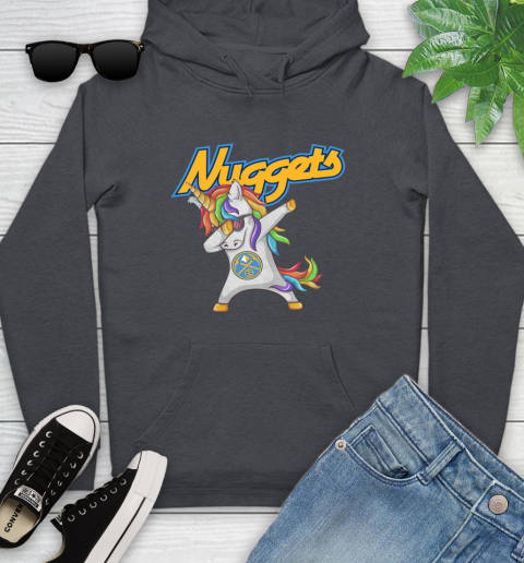 Denver Nuggets NBA Basketball Funny Unicorn Dabbing Sports Youth Hoodie 8