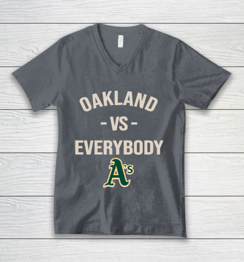 Oakland Athletics Vs Everybody V-Neck T-Shirt 4