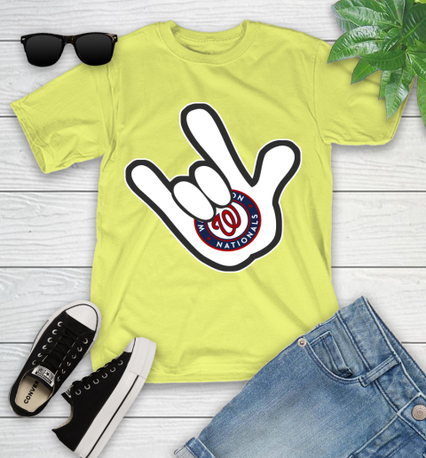 Washington Nationals MLB Baseball Mickey Rock Hand Disney Youth T-Shirt 8