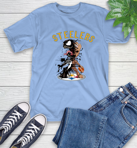 NFL Pittsburgh Steelers Football Venom Groot Guardians Of The Galaxy T-Shirt 11