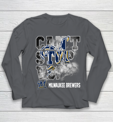 MLB Milwaukee Brewers Baseball Can't Stop Vs Brewers Youth Long Sleeve 6